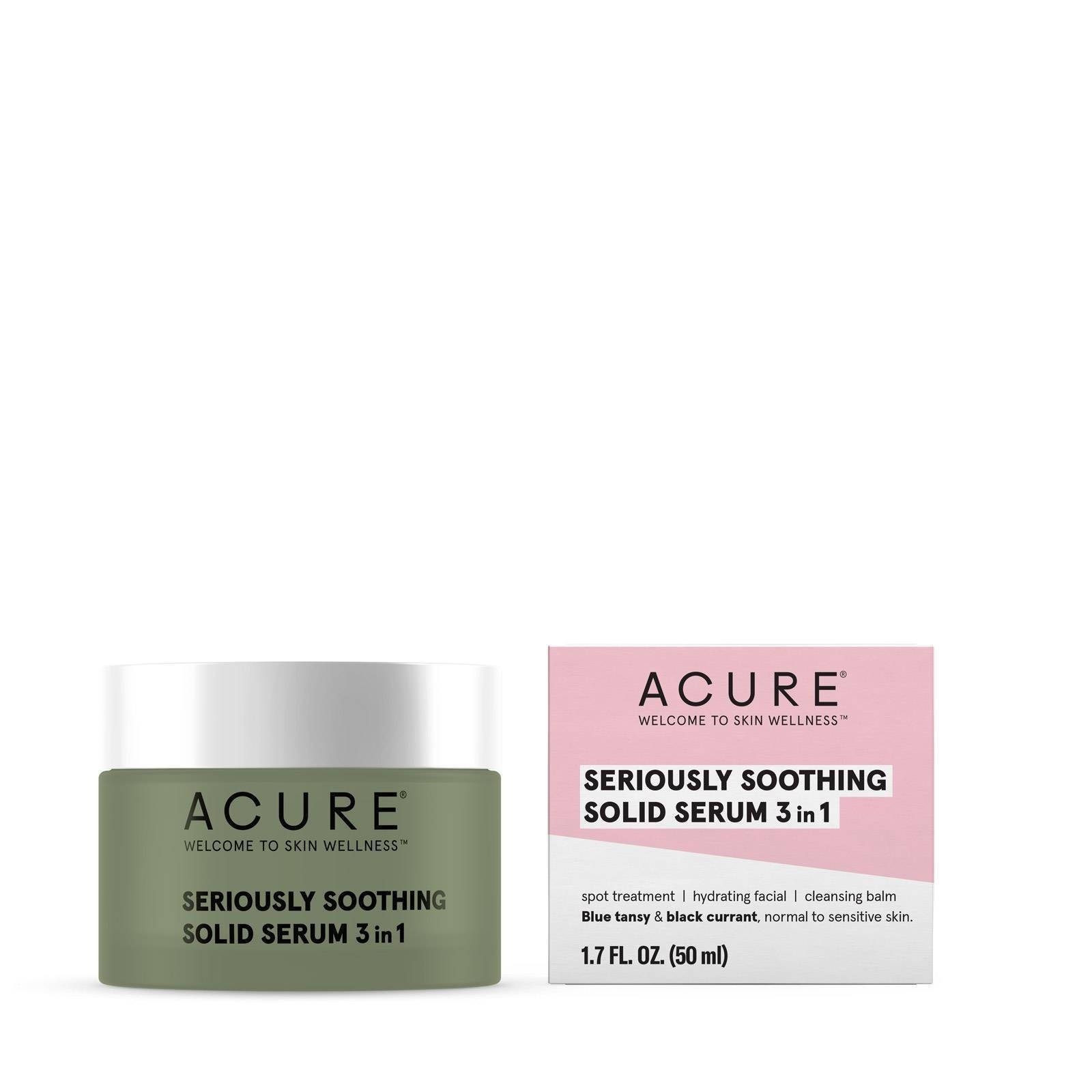 slide 1 of 4, ACURE Seriously Soothing Blue Tansy Solid Serum Facial Treatments, 1.69 fl oz