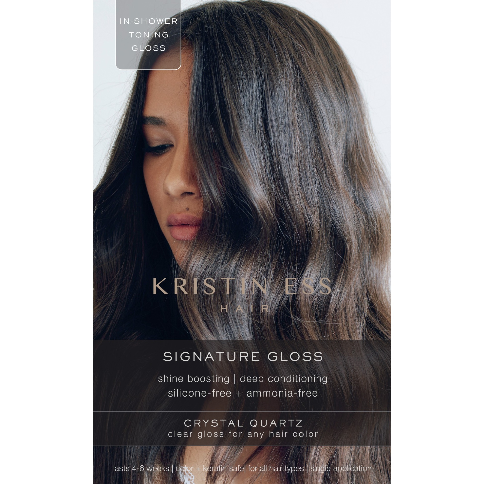 slide 1 of 5, Kristin Ess Signature Hair Gloss Shine Boosting, Tone Enhancing, Silicone Free + Ammonia Free - Crystal Quartz - 4 fl oz, 4 fl oz