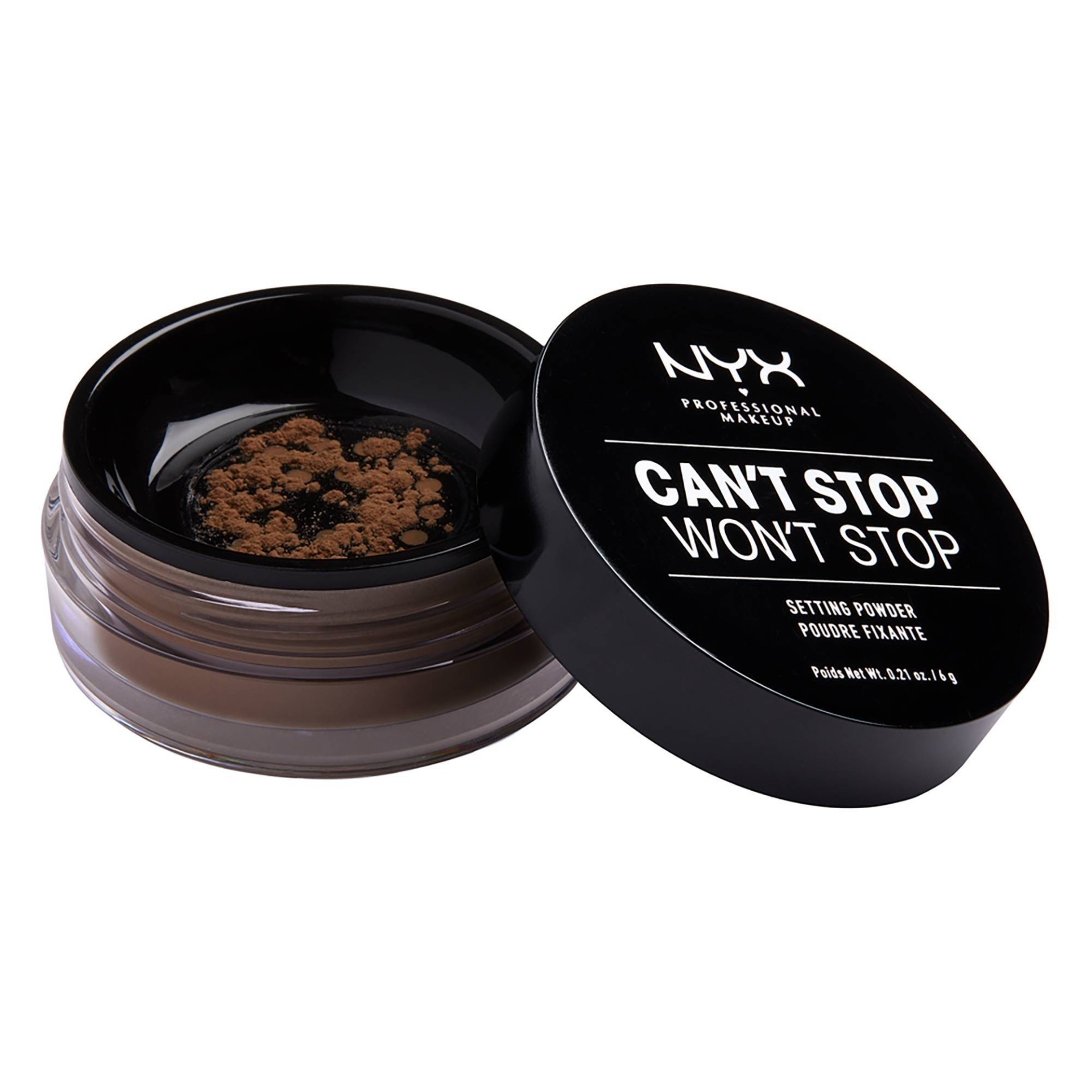 slide 1 of 3, NYX Professional Makeup Can't Stop Won't Stop Setting Powder Deep, 0.21 oz