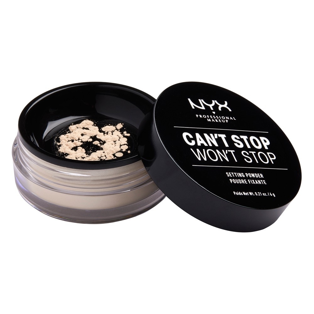 slide 1 of 4, NYX Professional Makeup Can't Stop Won't Stop Setting Loose Powder - Light, 0.21 oz