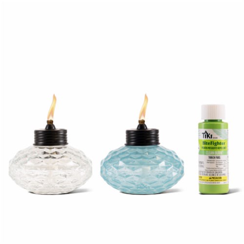 slide 1 of 1, Tiki® BiteFighter® Clean Burn™ Table Torch & Fuel - Assorted, 1 ct