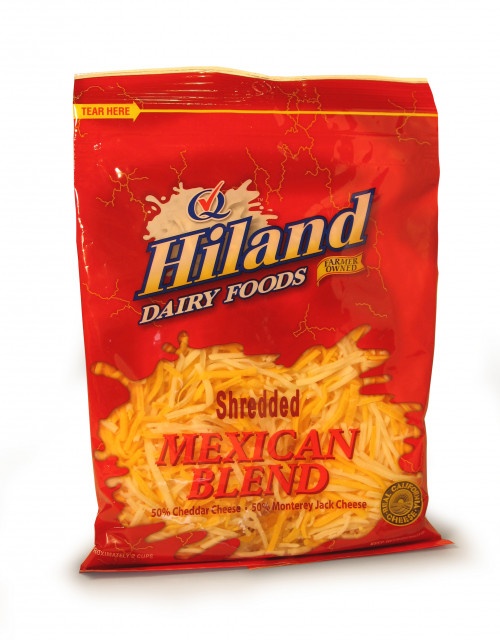 slide 1 of 1, Hiland Dairy Shredded Mexican Blend Cheese, 8 oz