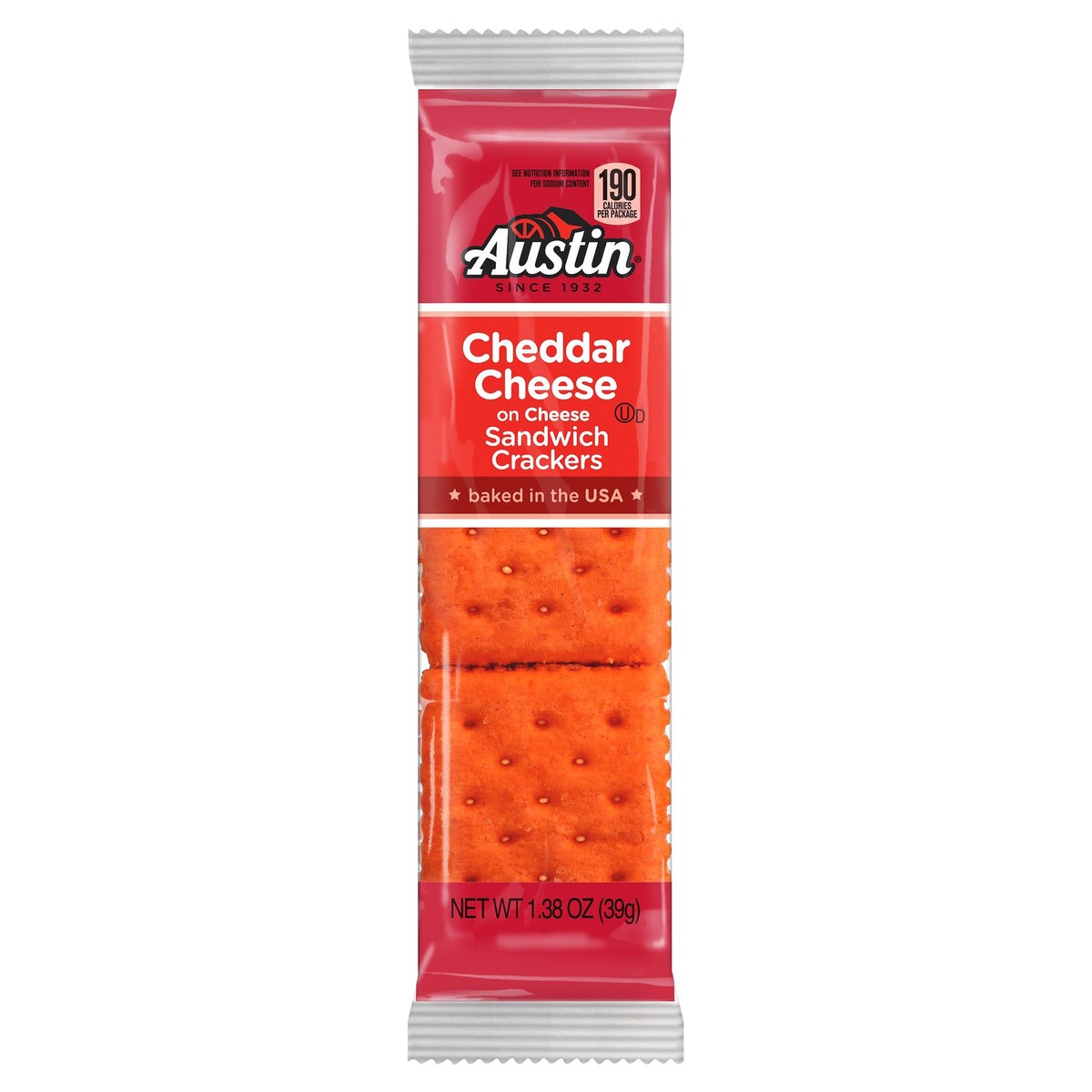 slide 1 of 10, Austin Cheddar Cheese on Cheese Sandwich Crackers 1.38 oz, 1.38 oz