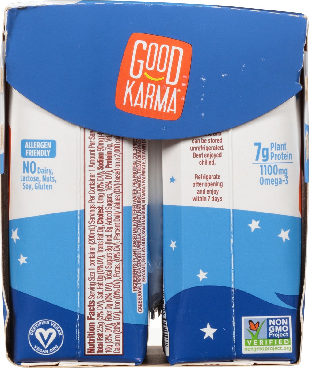 slide 3 of 9, Good Karma Plant-Based Lightly Sweetened Vanilla Milk Alternative 6 ea, 6 ct; 6.75 fl oz