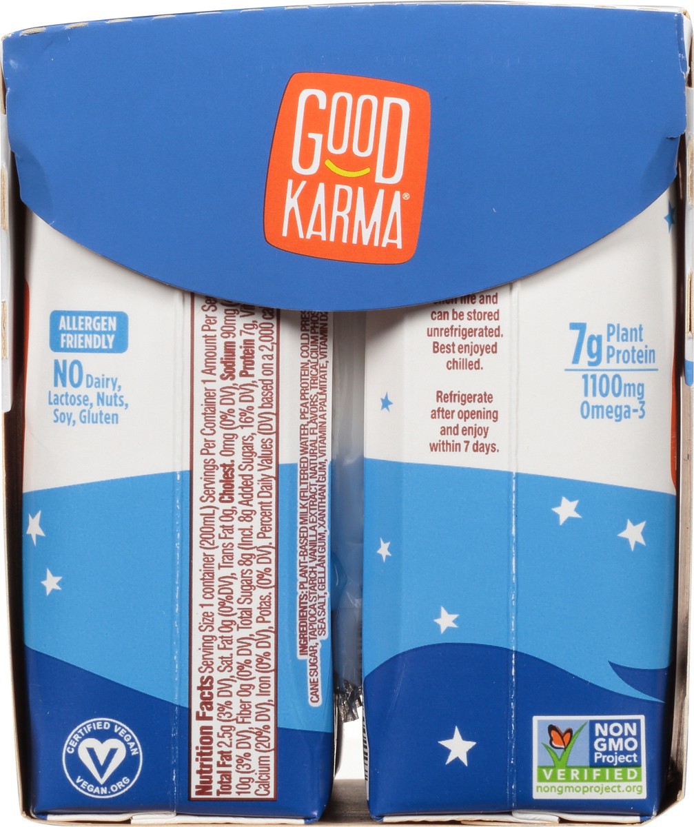 slide 6 of 9, Good Karma Plant-Based Lightly Sweetened Vanilla Milk Alternative 6 ea, 6 ct; 6.75 fl oz