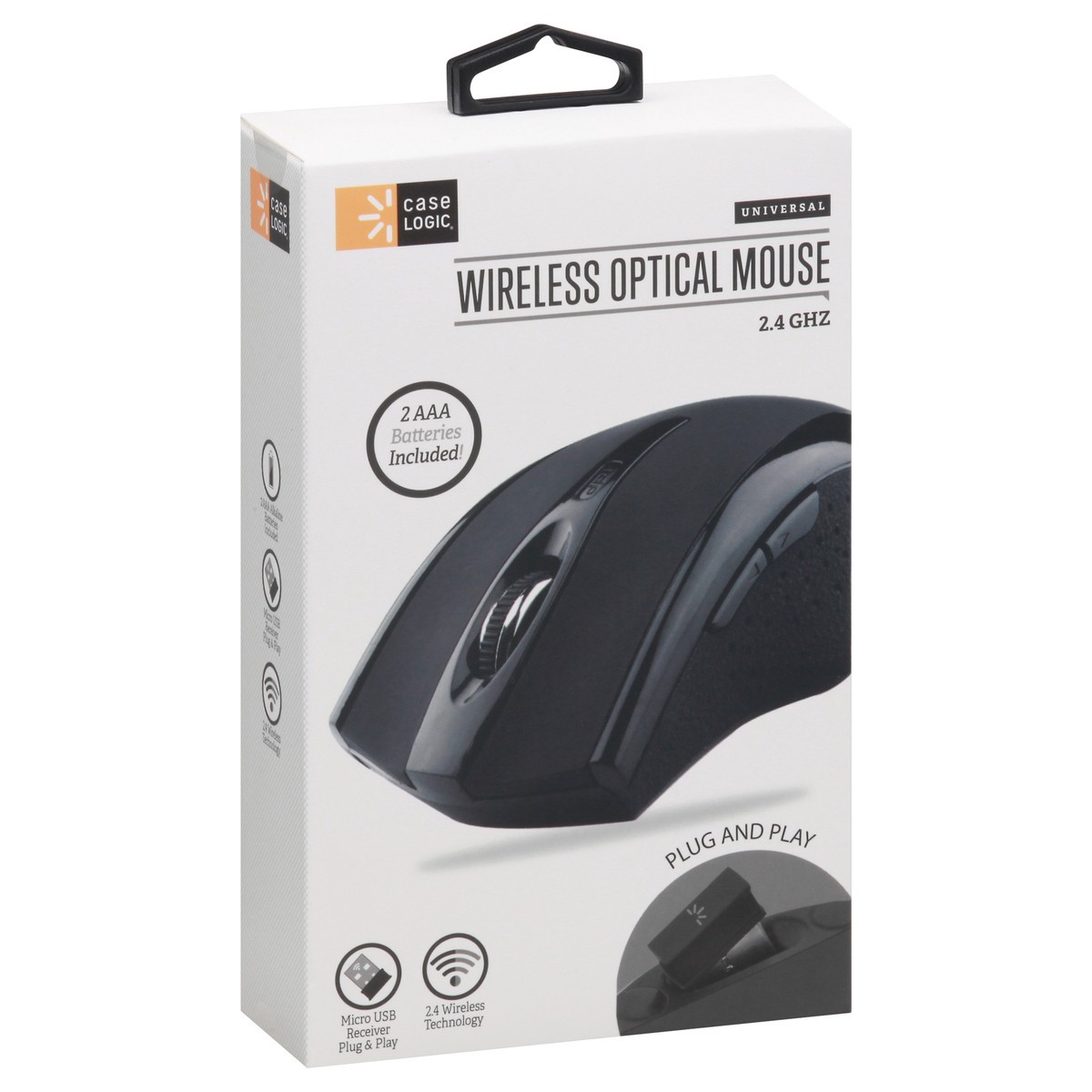 slide 9 of 11, Case Logic Black Wireless 3 Button Optical Mouse, 1 ct