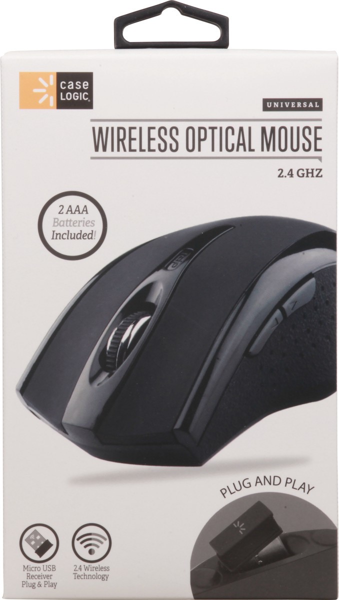 slide 1 of 11, Case Logic Black Wireless 3 Button Optical Mouse, 1 ct