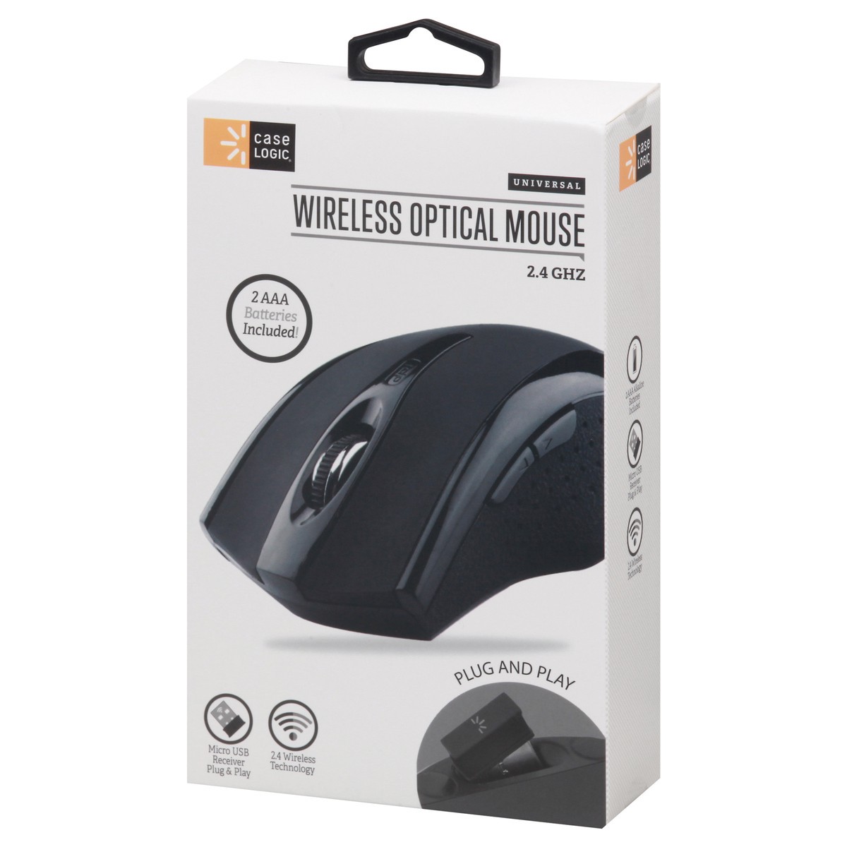 slide 3 of 11, Case Logic Black Wireless 3 Button Optical Mouse, 1 ct