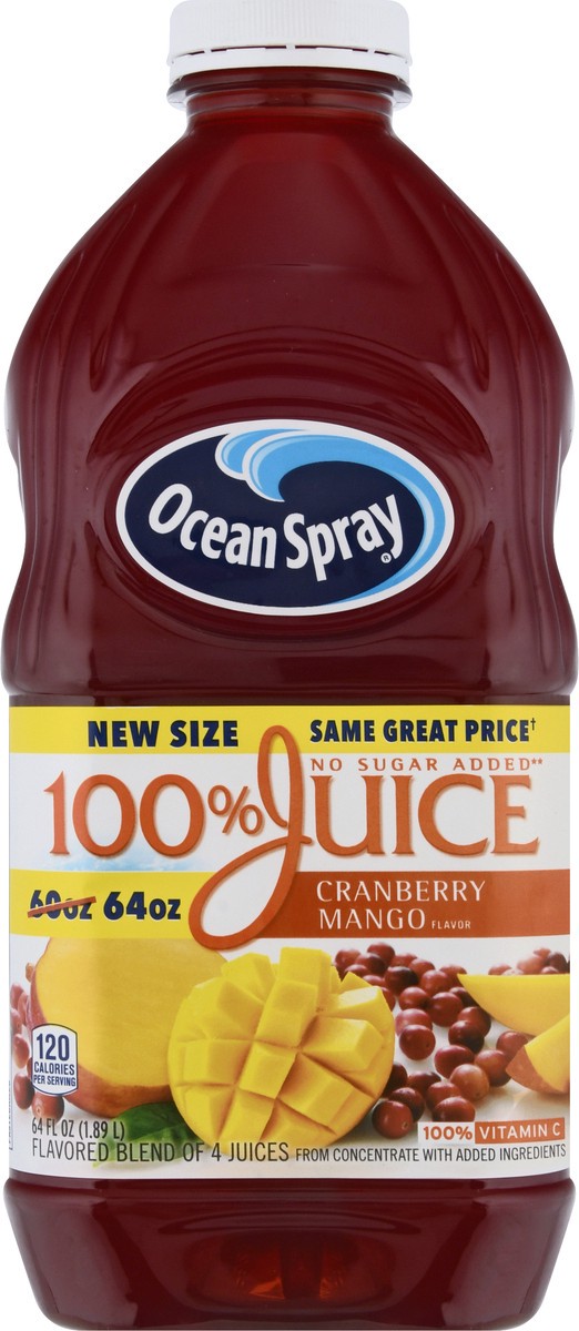 slide 1 of 13, Ocean Spray Cranberry Mango Flavor 100% Juice 64 oz, 64 oz