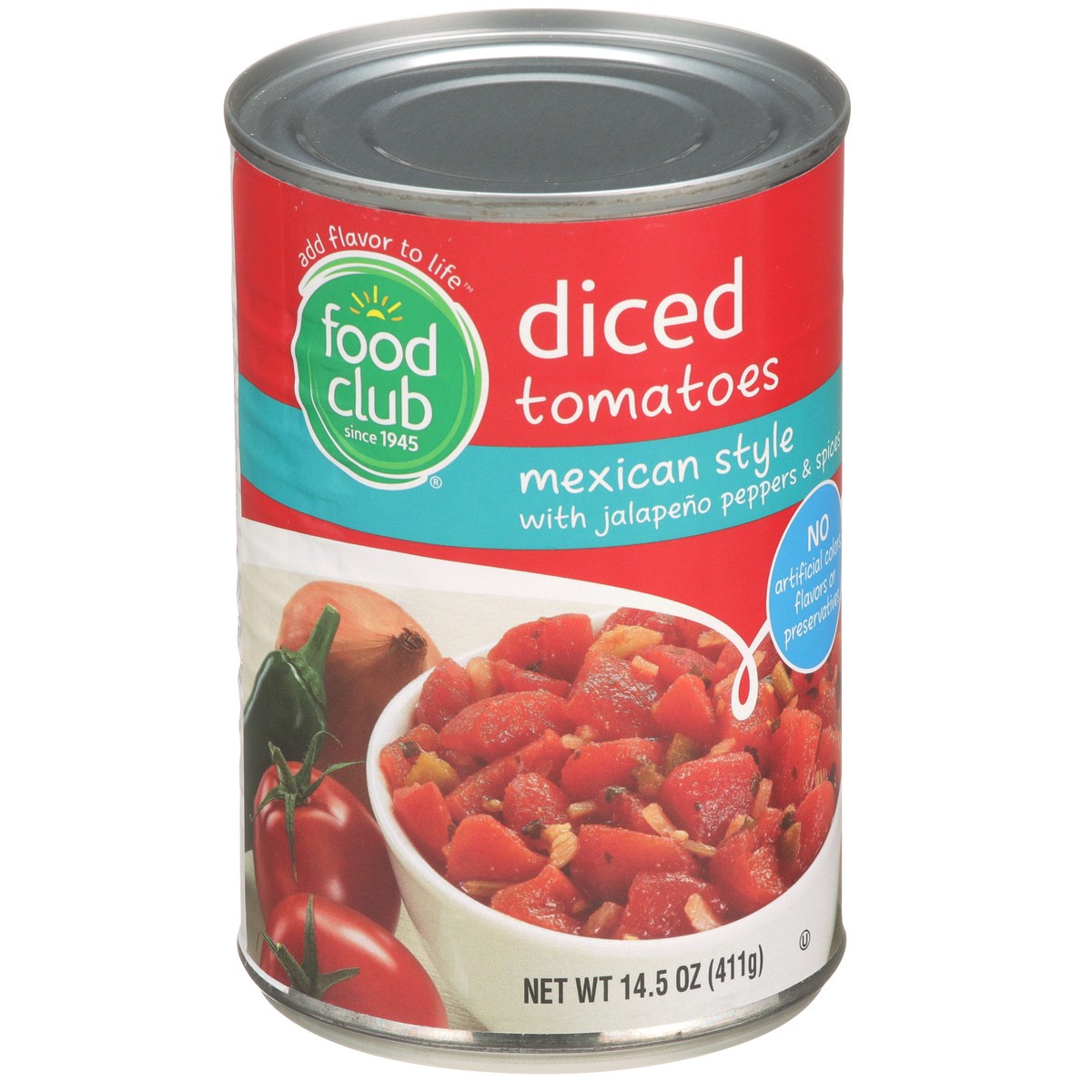 slide 2 of 9, Food Club Tomatoes Can Diced Mexican, 14.5 oz