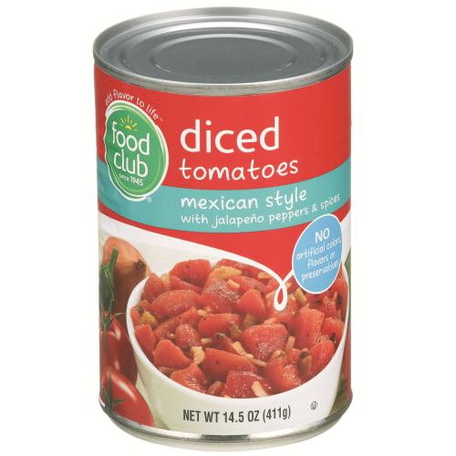 slide 1 of 1, Food Club Tomatoes Can Diced Mexican, 14.5 oz