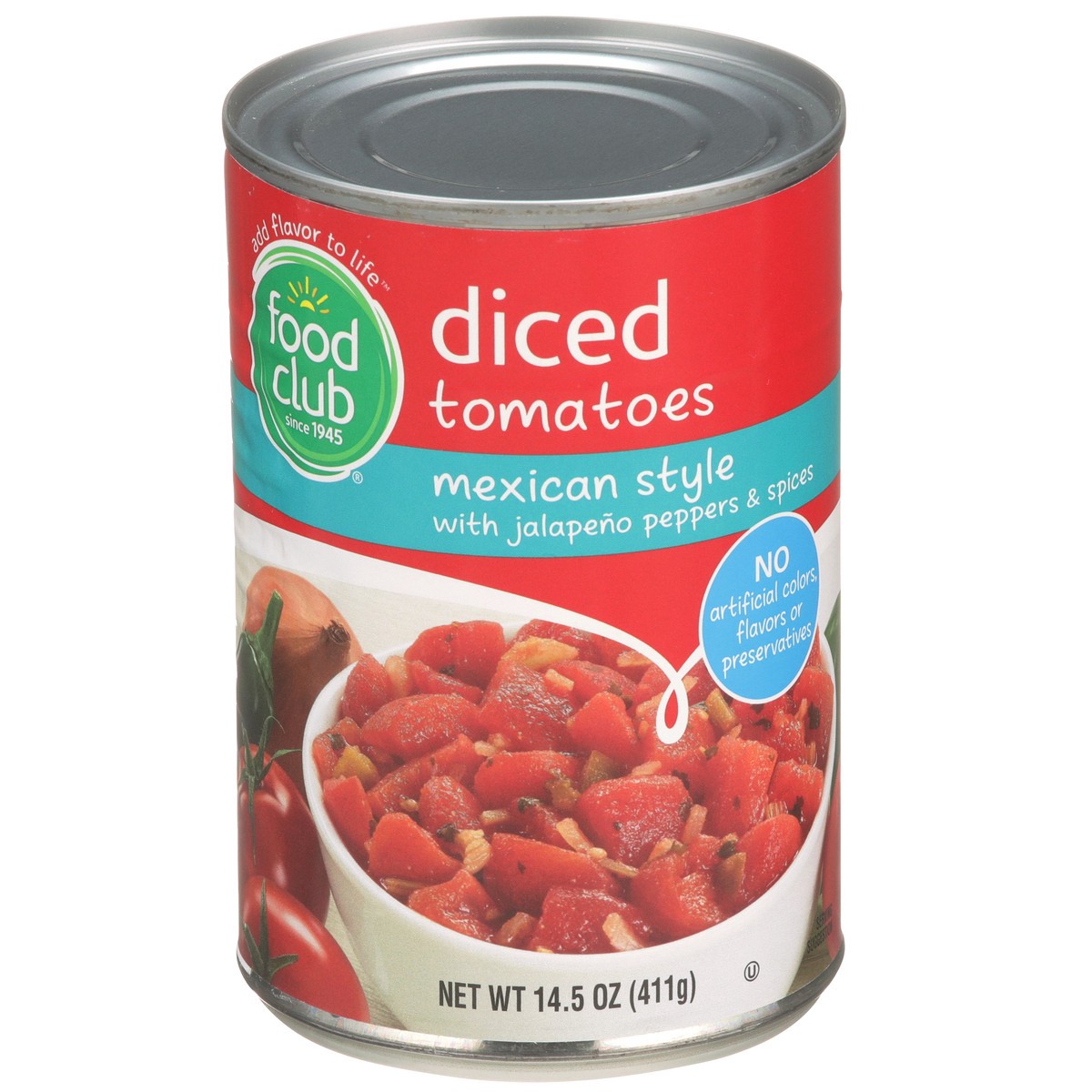 slide 1 of 9, Food Club Tomatoes Can Diced Mexican, 14.5 oz