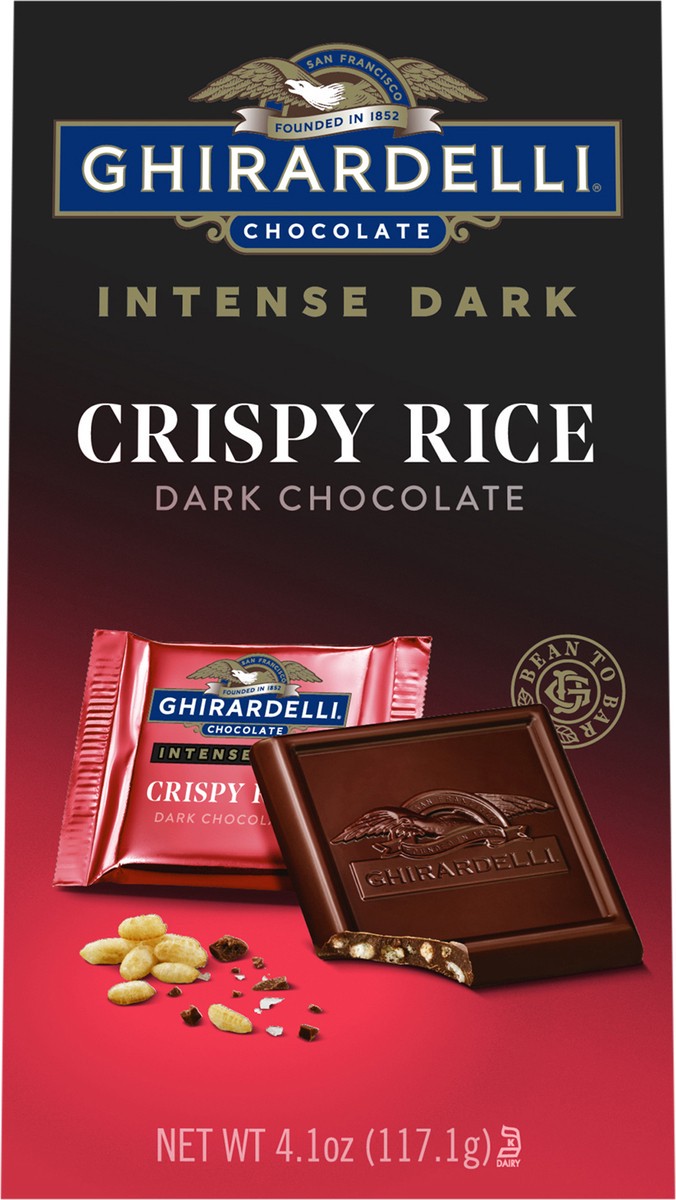 slide 3 of 9, Ghirardelli Intense Dark Crispy Rice Dark Chocolate Squares, 4.1oz, 4.1 oz