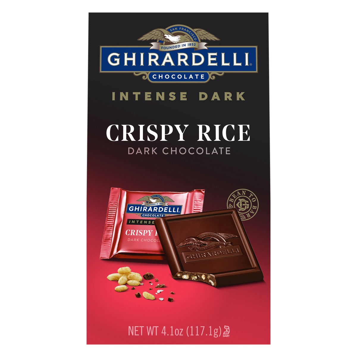 slide 1 of 9, Ghirardelli Intense Dark Crispy Rice Dark Chocolate Squares, 4.1oz, 4.1 oz