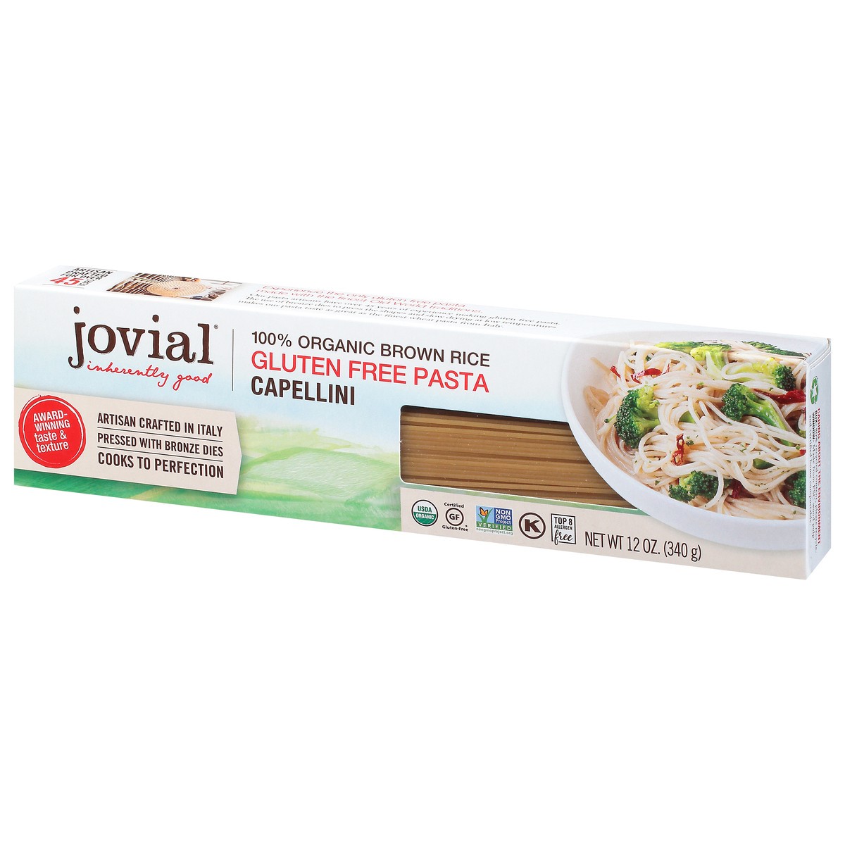 slide 12 of 13, Jovial Organic Gluten Free Brown Rice Capellini Pasta, 12 oz