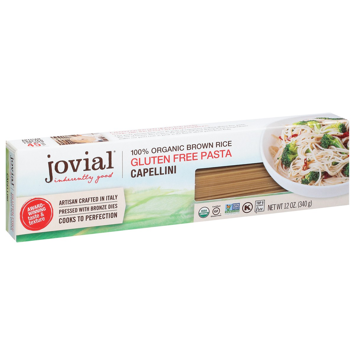 slide 5 of 13, Jovial Organic Gluten Free Brown Rice Capellini Pasta, 12 oz