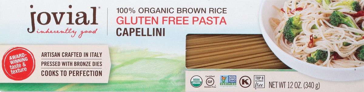 slide 8 of 13, Jovial Organic Gluten Free Brown Rice Capellini Pasta, 12 oz