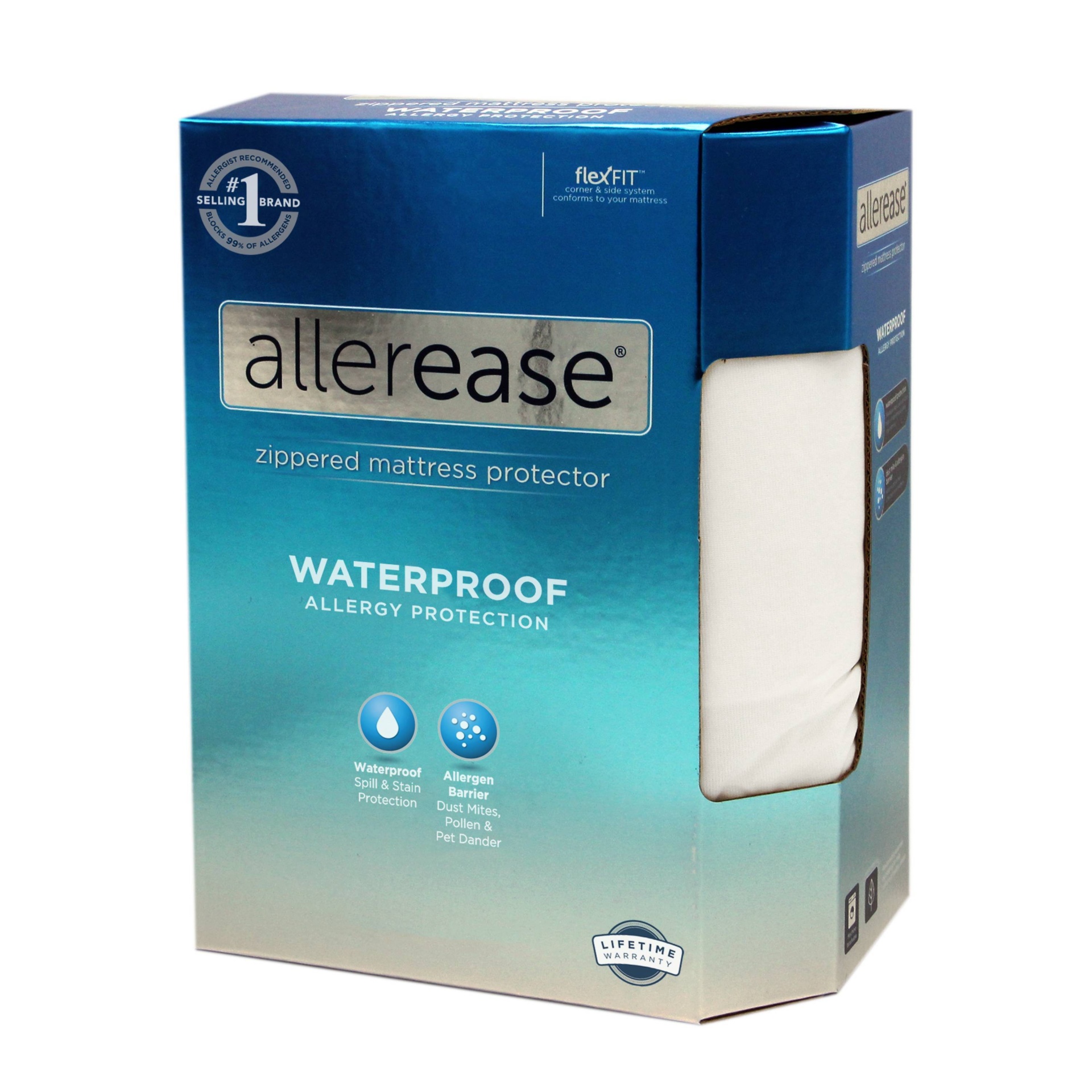 slide 1 of 3, Allerease Full Waterproof Mattress Cover, Full Size