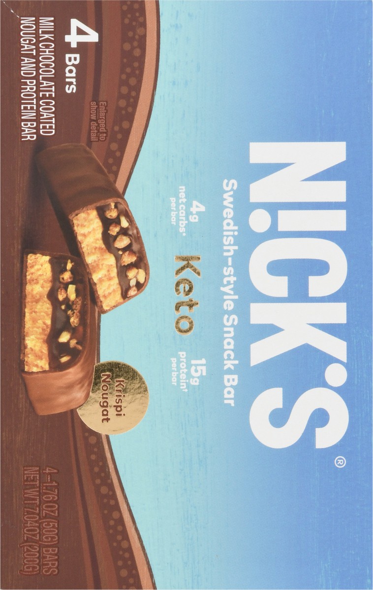 slide 4 of 9, N!cks N!Ck's Keto Snack Bar Krispi Nougat, 4 Ct, 7.04 Oz, 74 oz