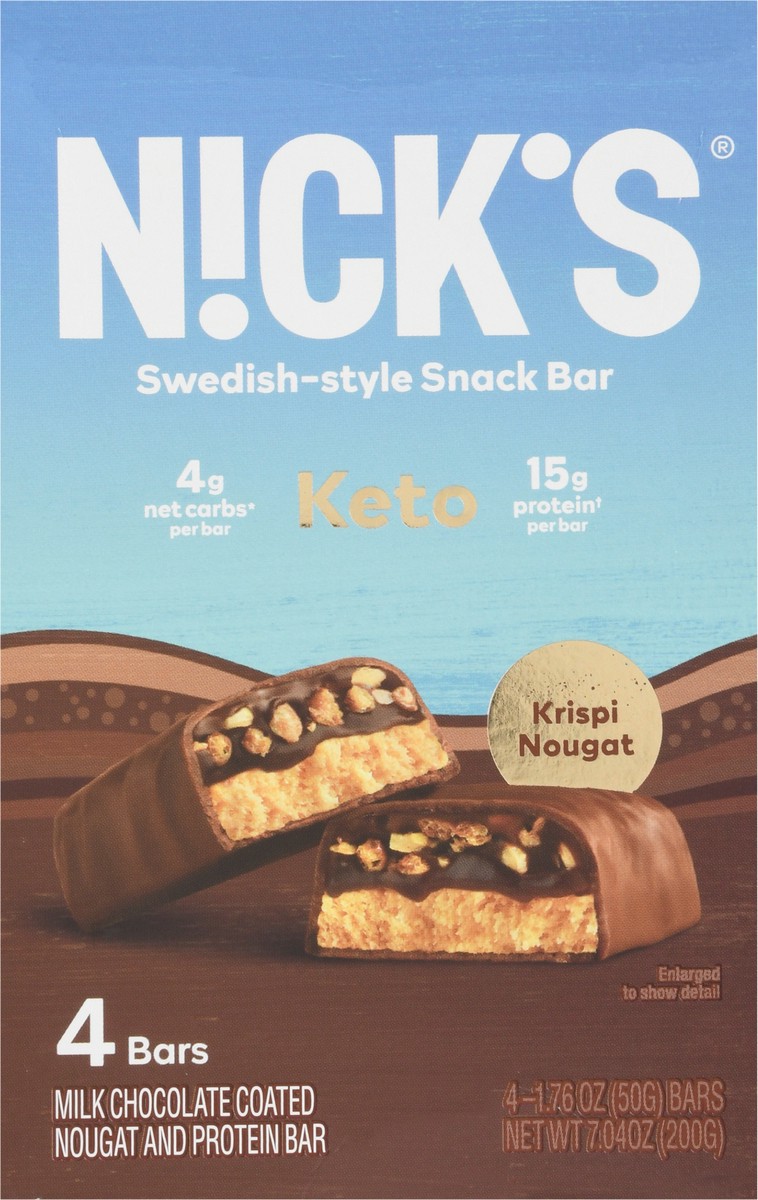 slide 6 of 9, N!cks N!Ck's Keto Snack Bar Krispi Nougat, 4 Ct, 7.04 Oz, 74 oz