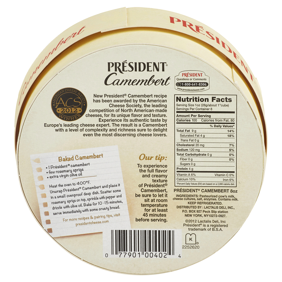 slide 2 of 2, Président Soft-Ripened Camembert Cheese 8 oz, 8 oz