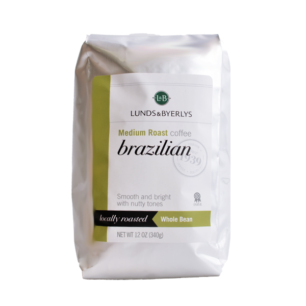 slide 1 of 1, L&B Whole Bean Brazilian Coffee, 12 oz
