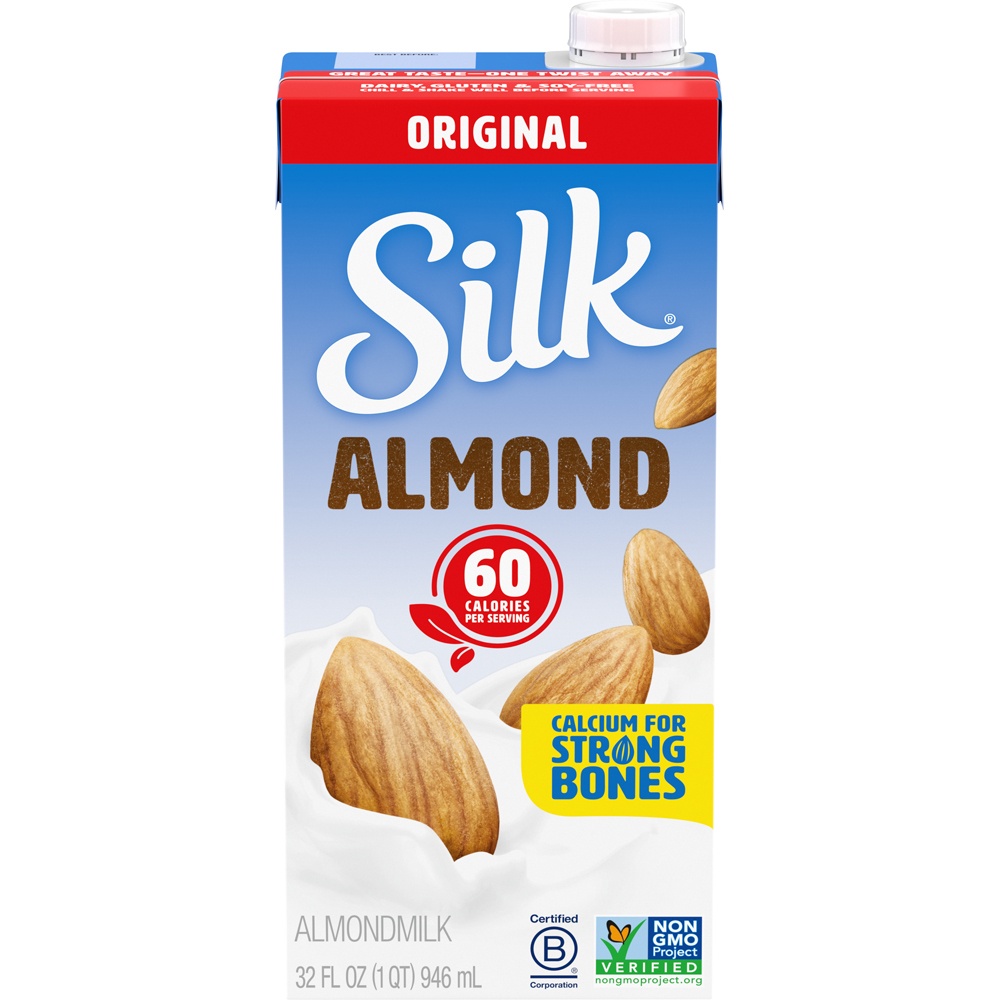 slide 2 of 9, Silk Original Almond Milk, 1 qt