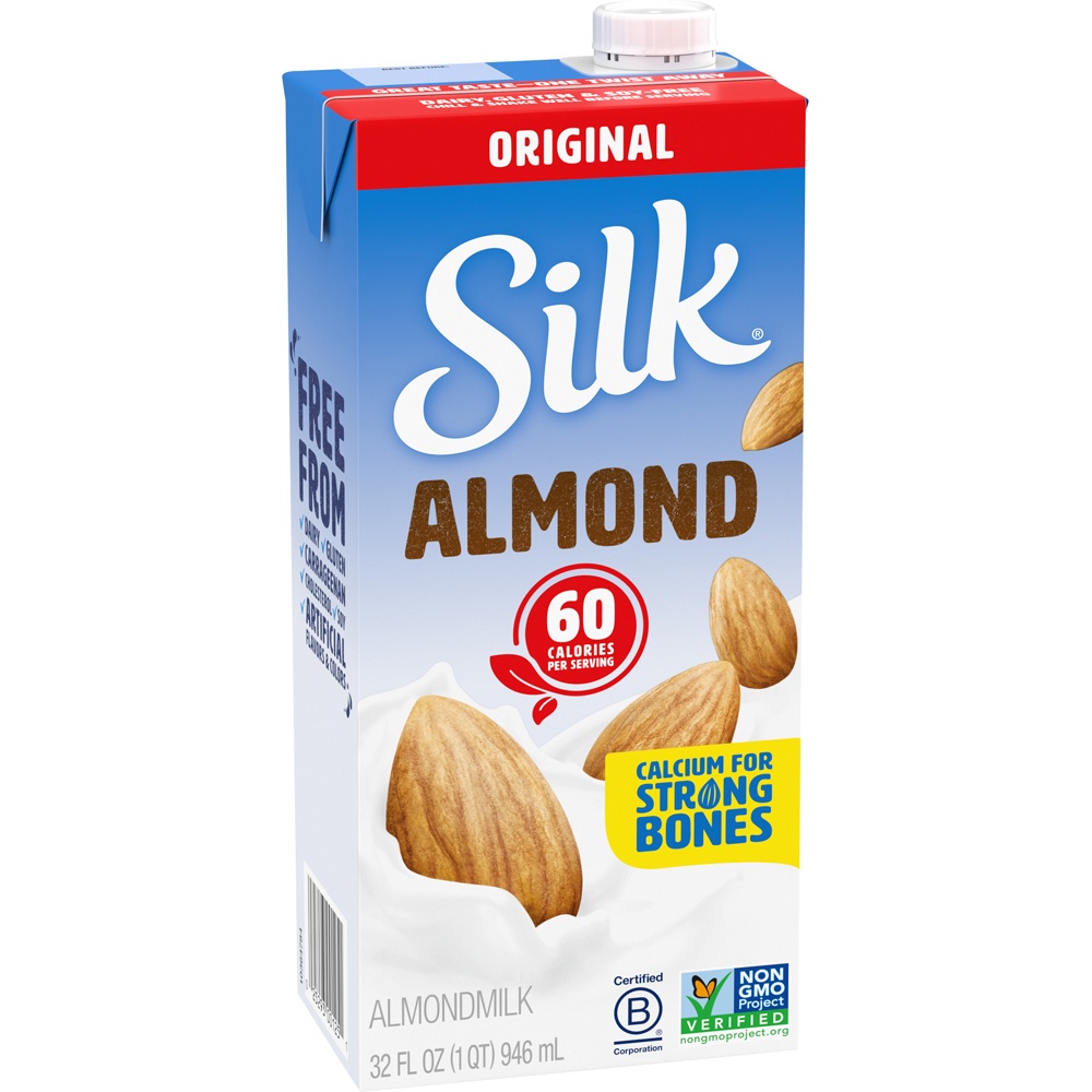 slide 3 of 9, Silk Original Almond Milk, 1 qt