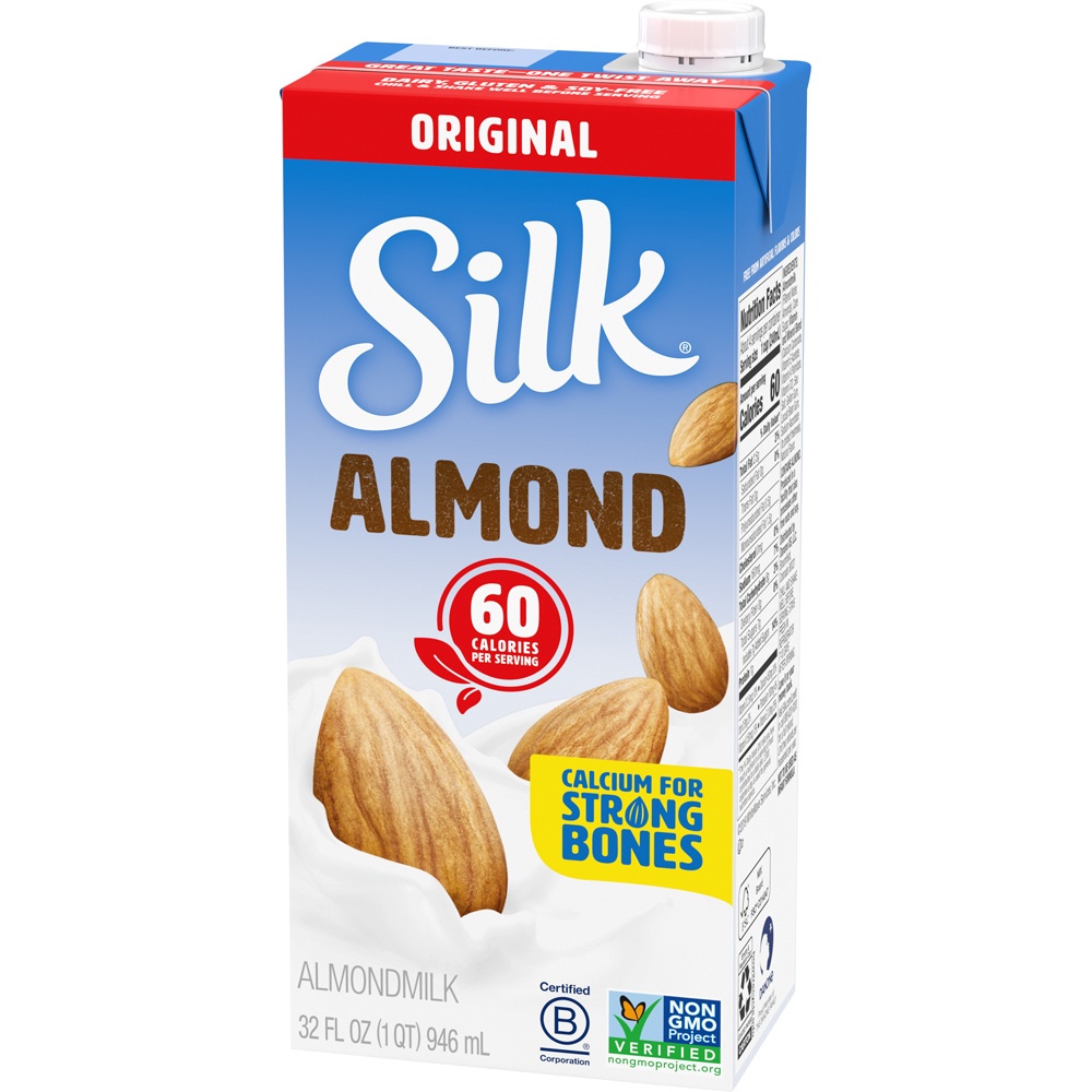 slide 4 of 9, Silk Original Almond Milk, 1 qt