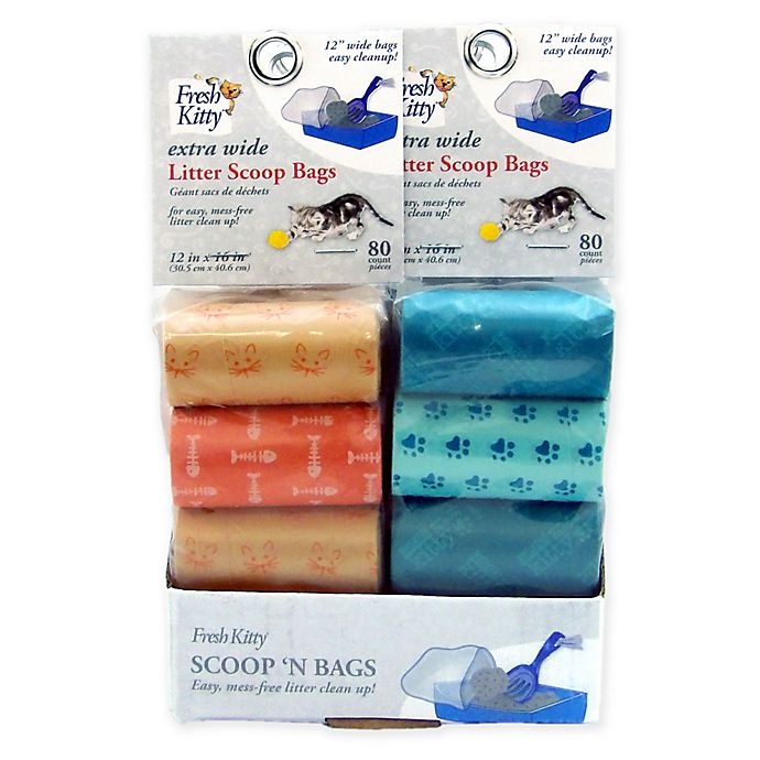 slide 1 of 2, Fresh Kitty Scoop & Toss XL Litter Bags, 80 ct