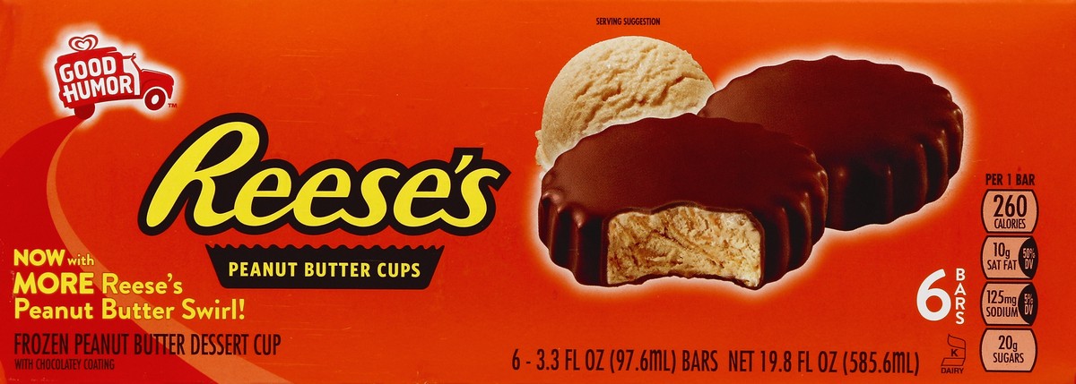 slide 2 of 4, Good Humor Reese's Peanut Butter Frozen Dessert Cups, 6 ct