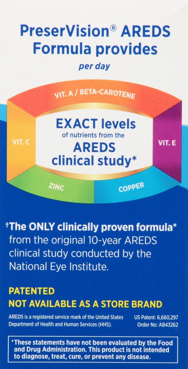 slide 7 of 9, Bausch + Lomb Preservision Eye Vitamin & Mineral Supplement Areds Tablets, 120 ct