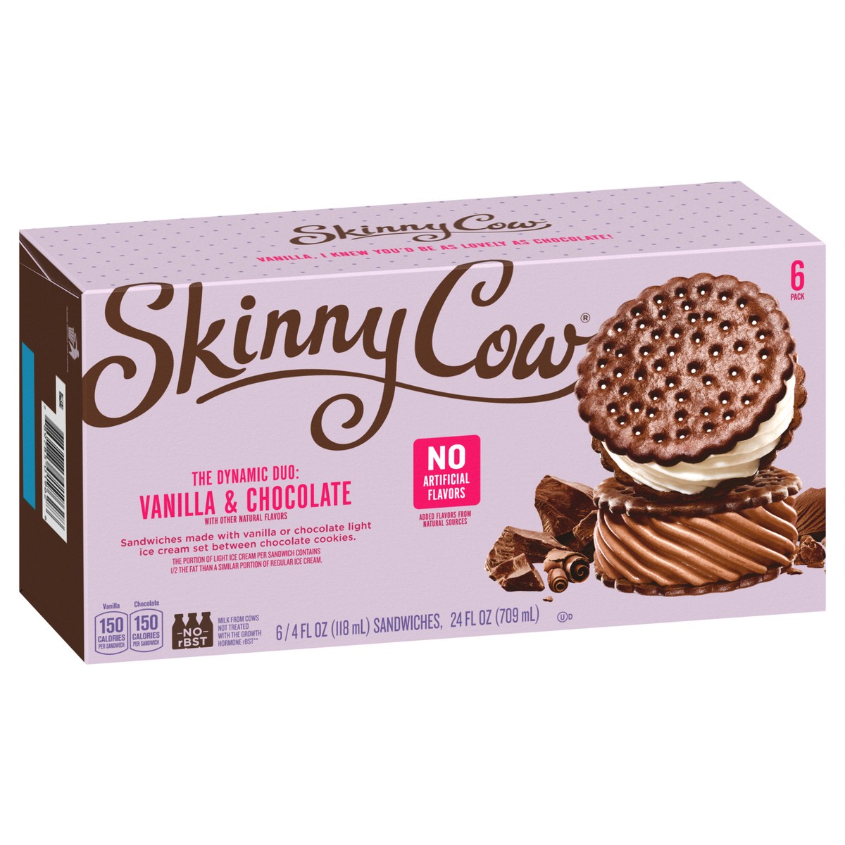 slide 2 of 9, Skinny Cow Vanilla & Chocolate Sandwiches 6 - 4 fl oz ea, 6 ct