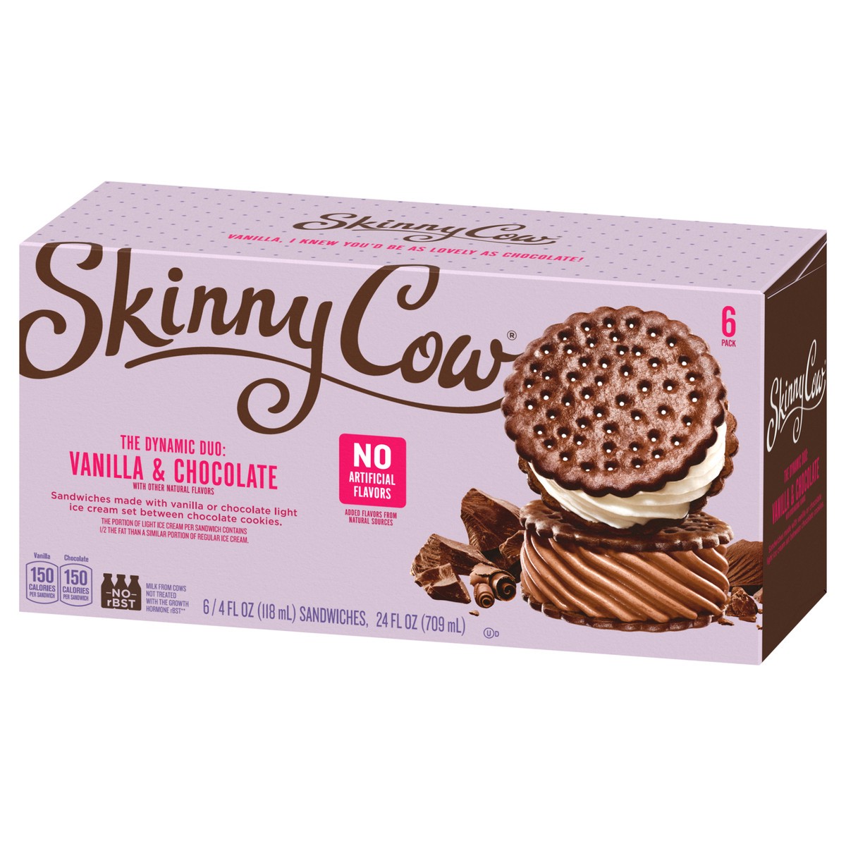 slide 6 of 9, Skinny Cow Vanilla & Chocolate Sandwiches 6 - 4 fl oz ea, 6 ct