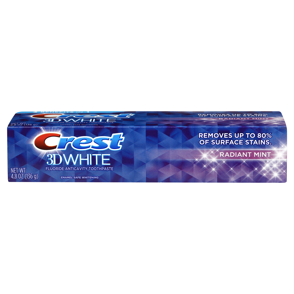 slide 4 of 7, Crest 3d White Radiant Mint Whitening Toothpaste, 4.8 oz