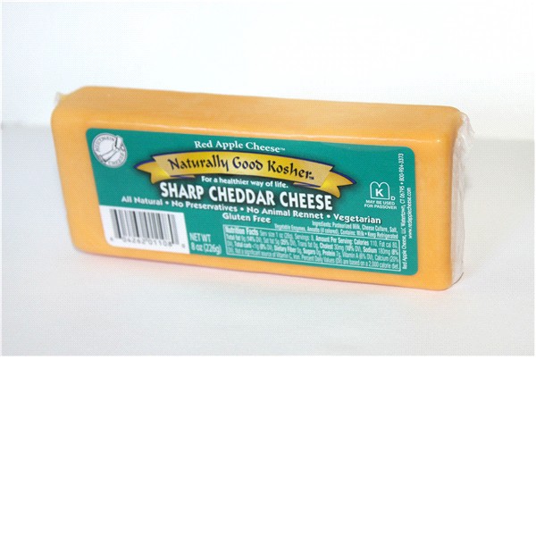 slide 4 of 5, Naturally Good Kosher Cheese Sharp Cheddar Cheese, 8 oz, 8 oz