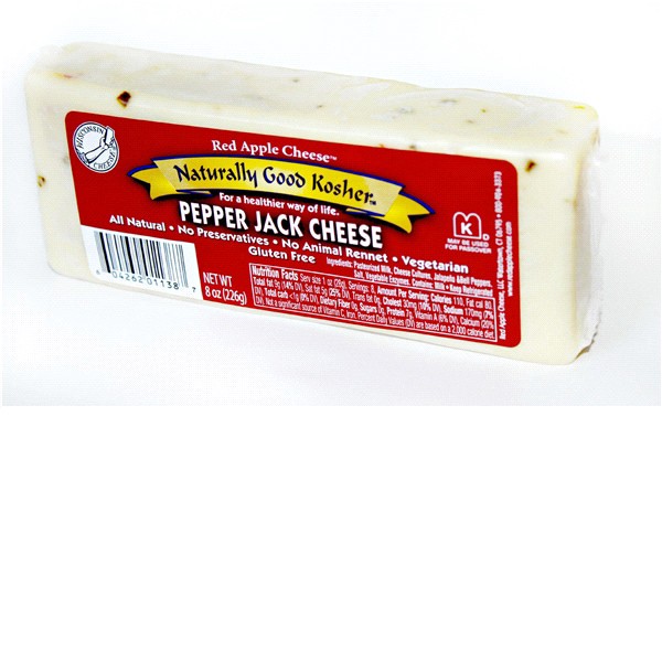 slide 4 of 5, Naturally Good Kosher Pepper Jack Cheese, 8 oz, 8 oz