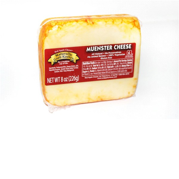 slide 4 of 5, Red Apple Naturally Good Kosher Muenster Cheese, 8 oz, 8 oz