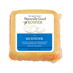 Red Apple Cheese Naturally Good Kosher Muenster Cheese 8 oz