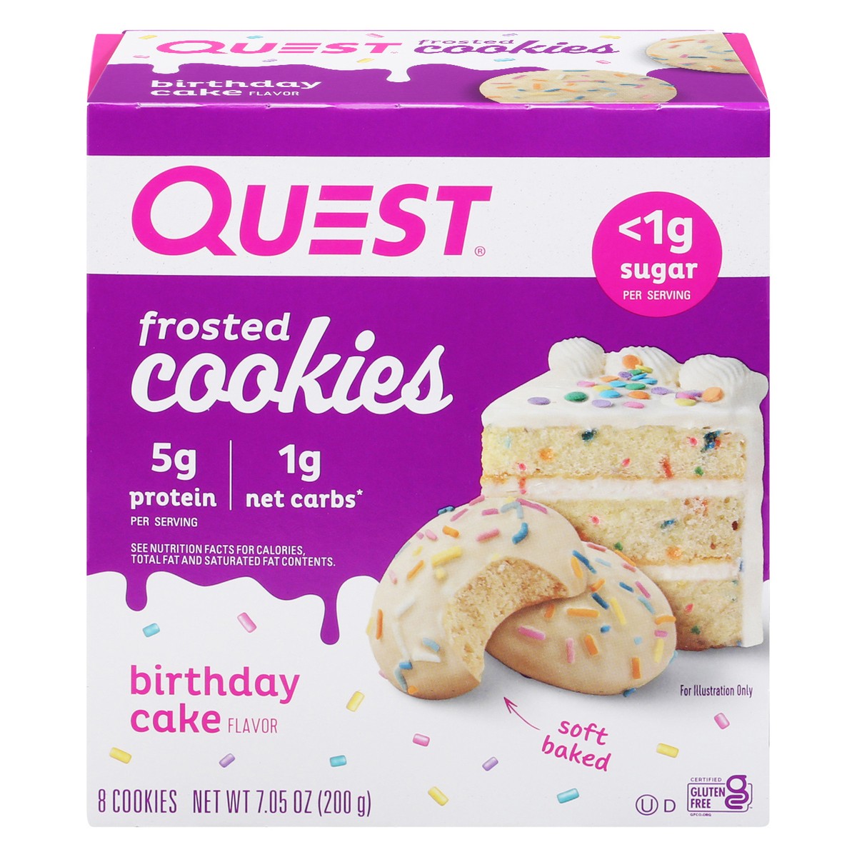 slide 1 of 9, Quest Cookies, 8 ct