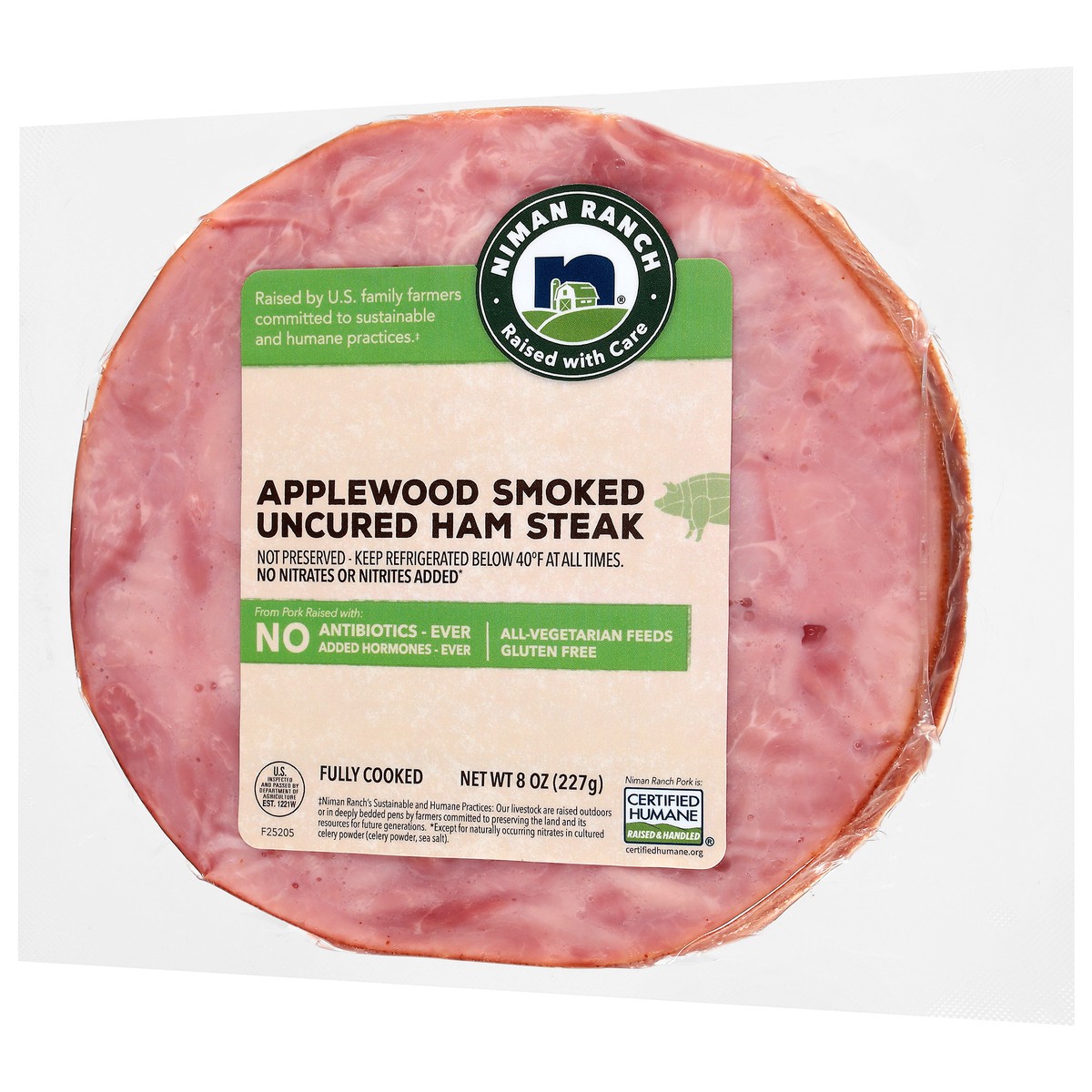 slide 2 of 4, Niman Ranch Uncured Ham Steak, 8 oz