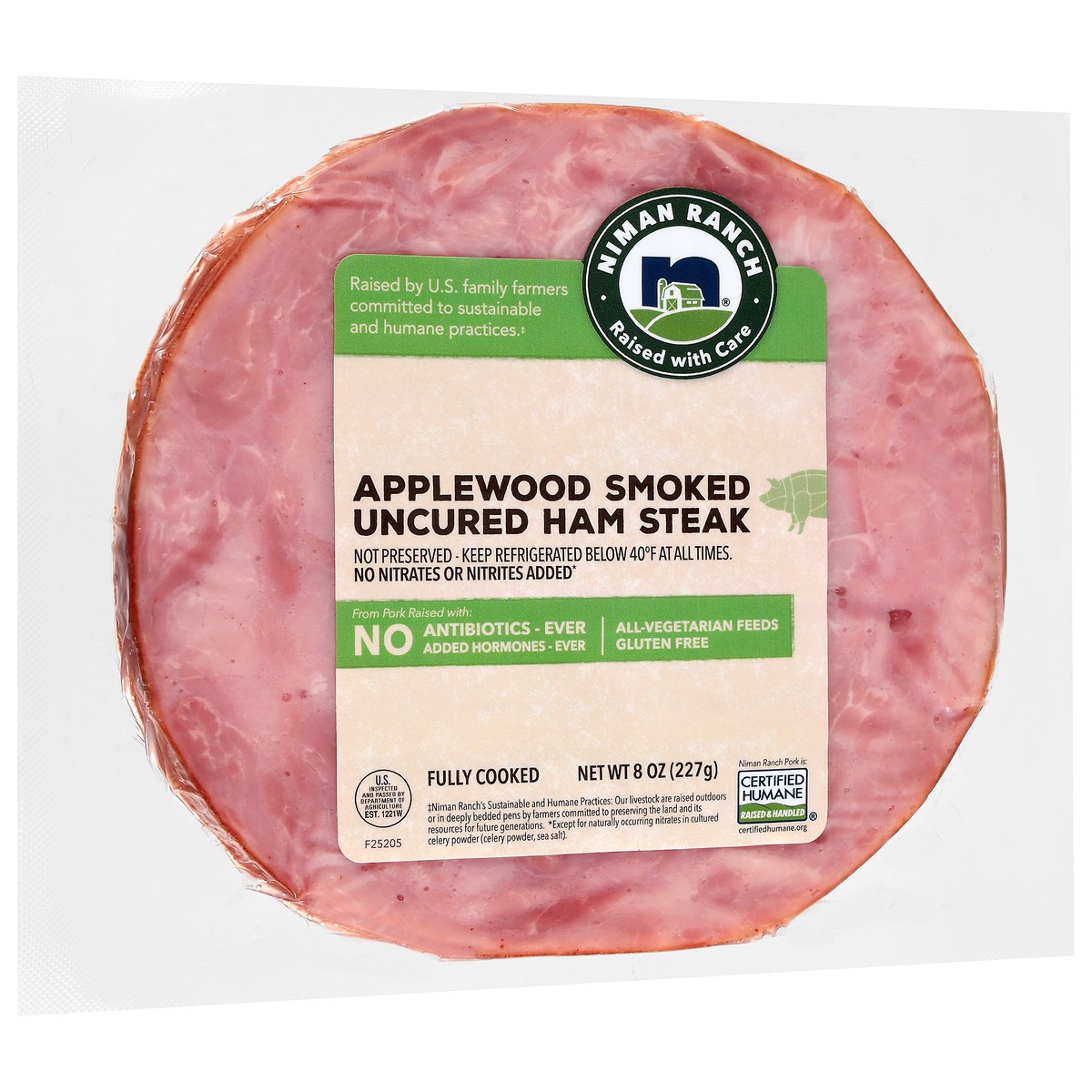 slide 3 of 4, Niman Ranch Uncured Ham Steak, 8 oz