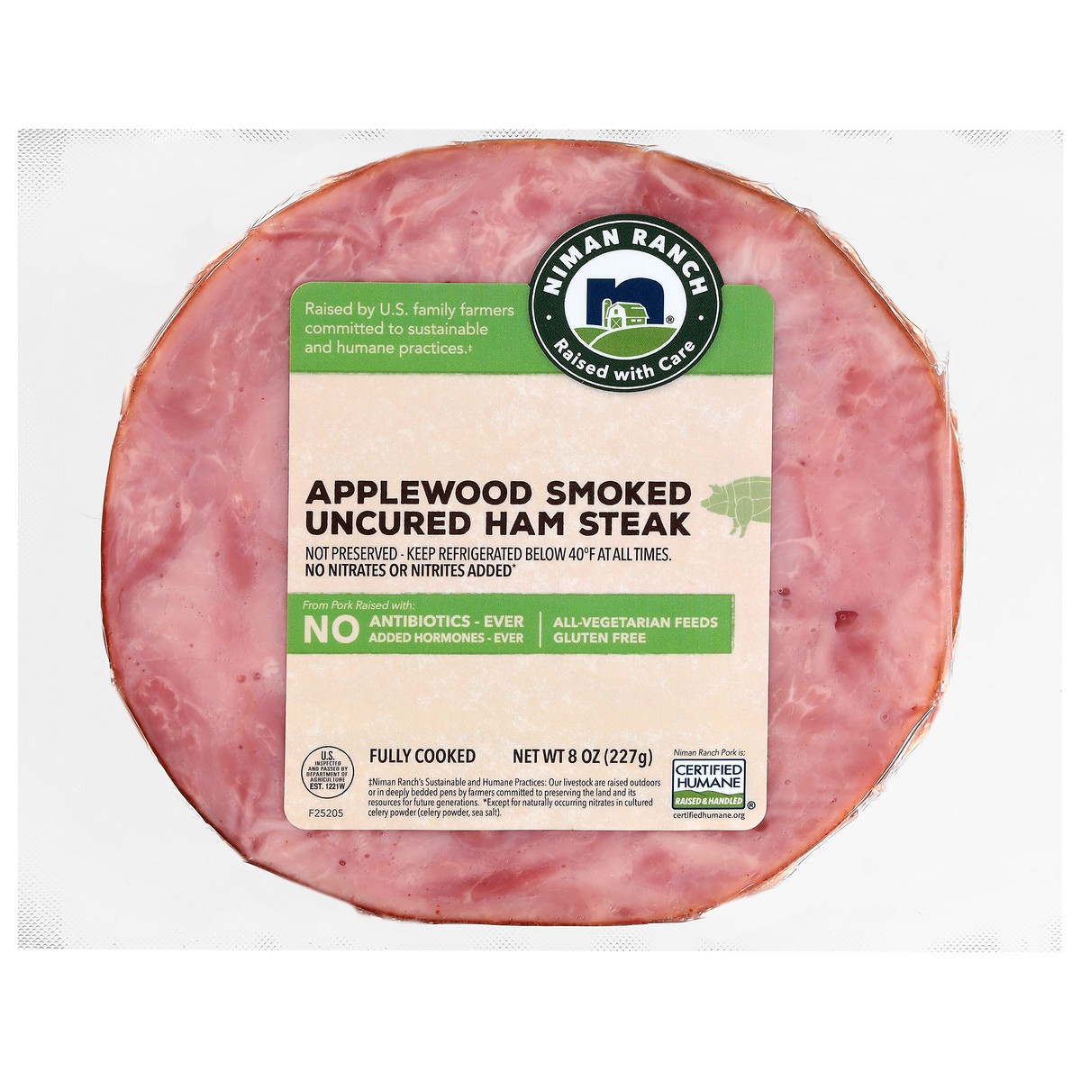 slide 1 of 4, Niman Ranch Uncured Ham Steak, 8 oz