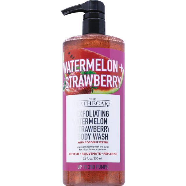 slide 1 of 1, SPASCRIPTIONS Exfoliating Watermelon + Strawberry Body, 32 oz