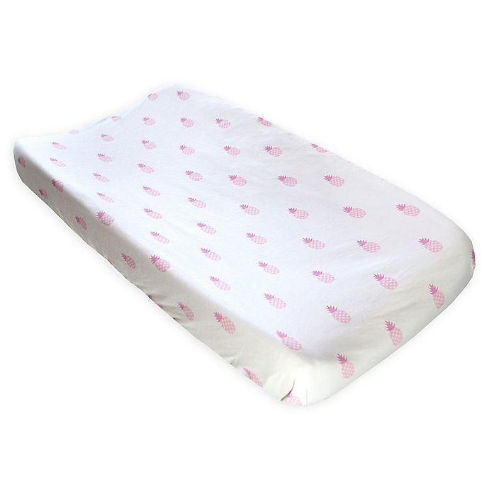 slide 1 of 4, Hello Spud Organic Cotton Pineapple Changing Pad Cover - Pink, 1 ct