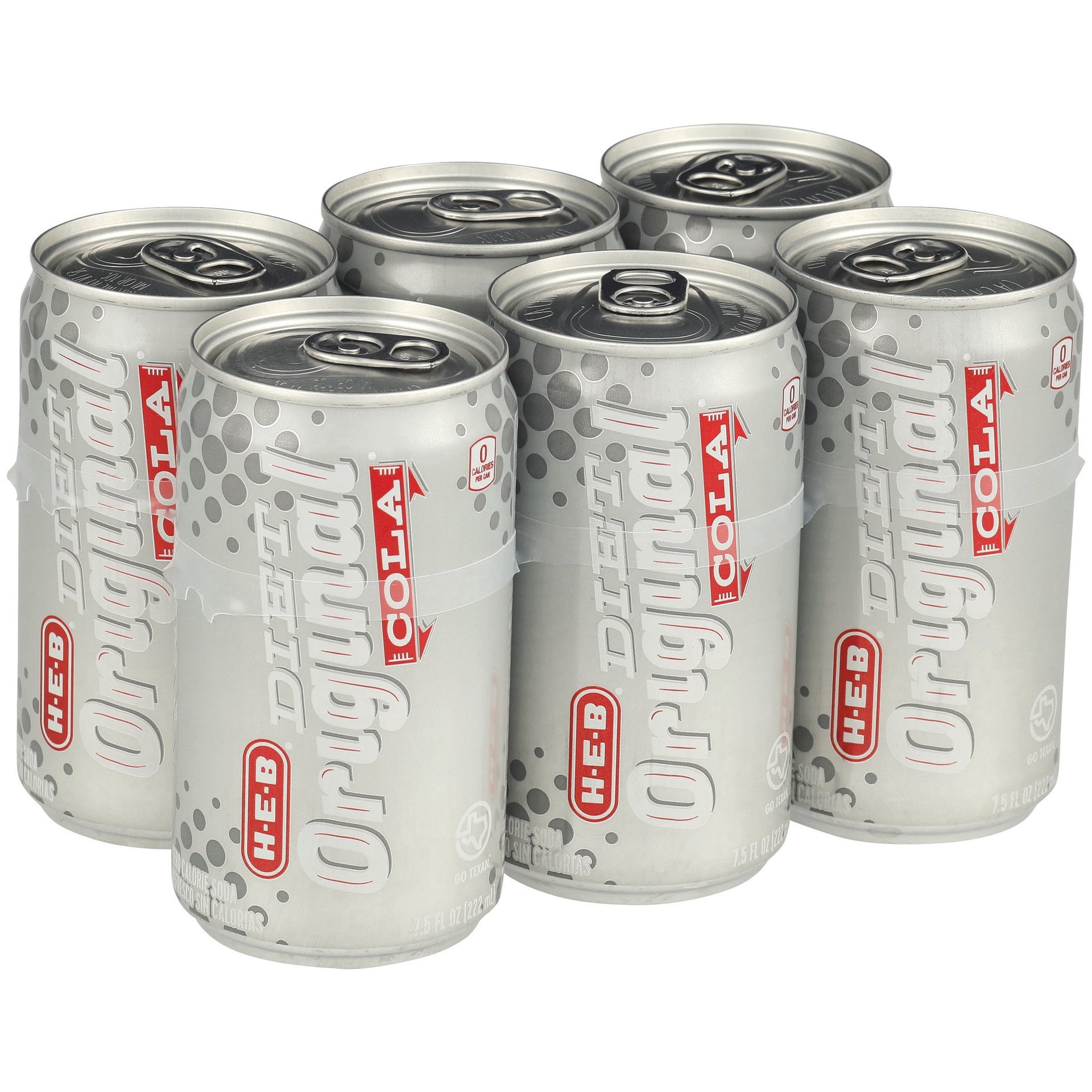 slide 1 of 1, H-E-B Diet Original Cola Mini - 6 ct, 6 ct