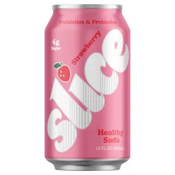 Slice Strawberry Healthy Soda, 12 fl oz Can