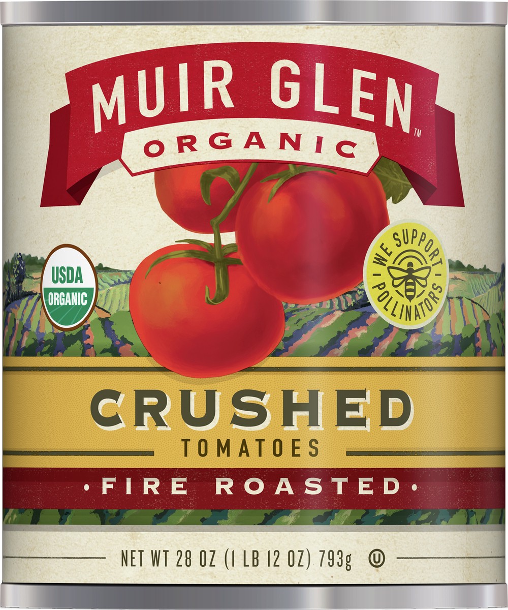 slide 6 of 9, Muir Glen Crushed Fire Roasted Canned Tomatoes, 28 oz., 28 oz