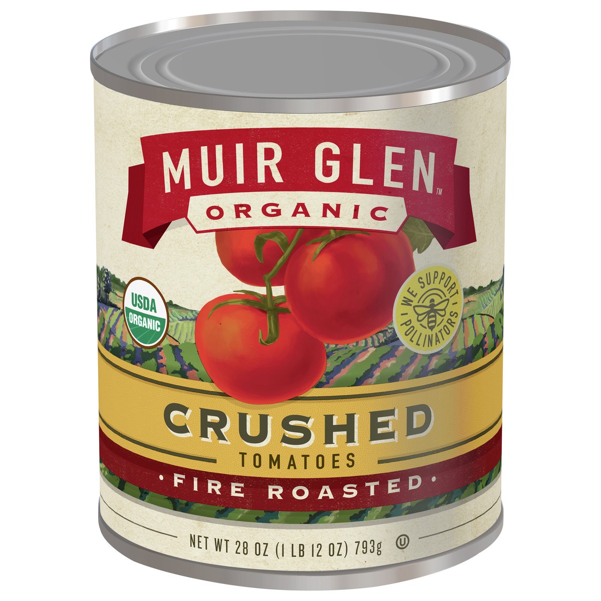 slide 1 of 9, Muir Glen Crushed Fire Roasted Canned Tomatoes, 28 oz., 28 oz