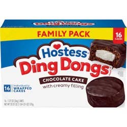 Hostess Ding Dongs Snack Cakes, Chocolate Flavor, 20.31 Oz. Box (16 Count)